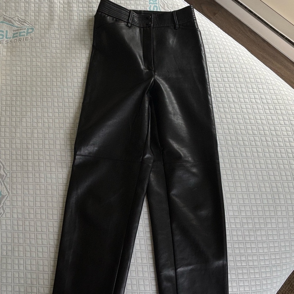 Wilfred Black faux Leather Pants